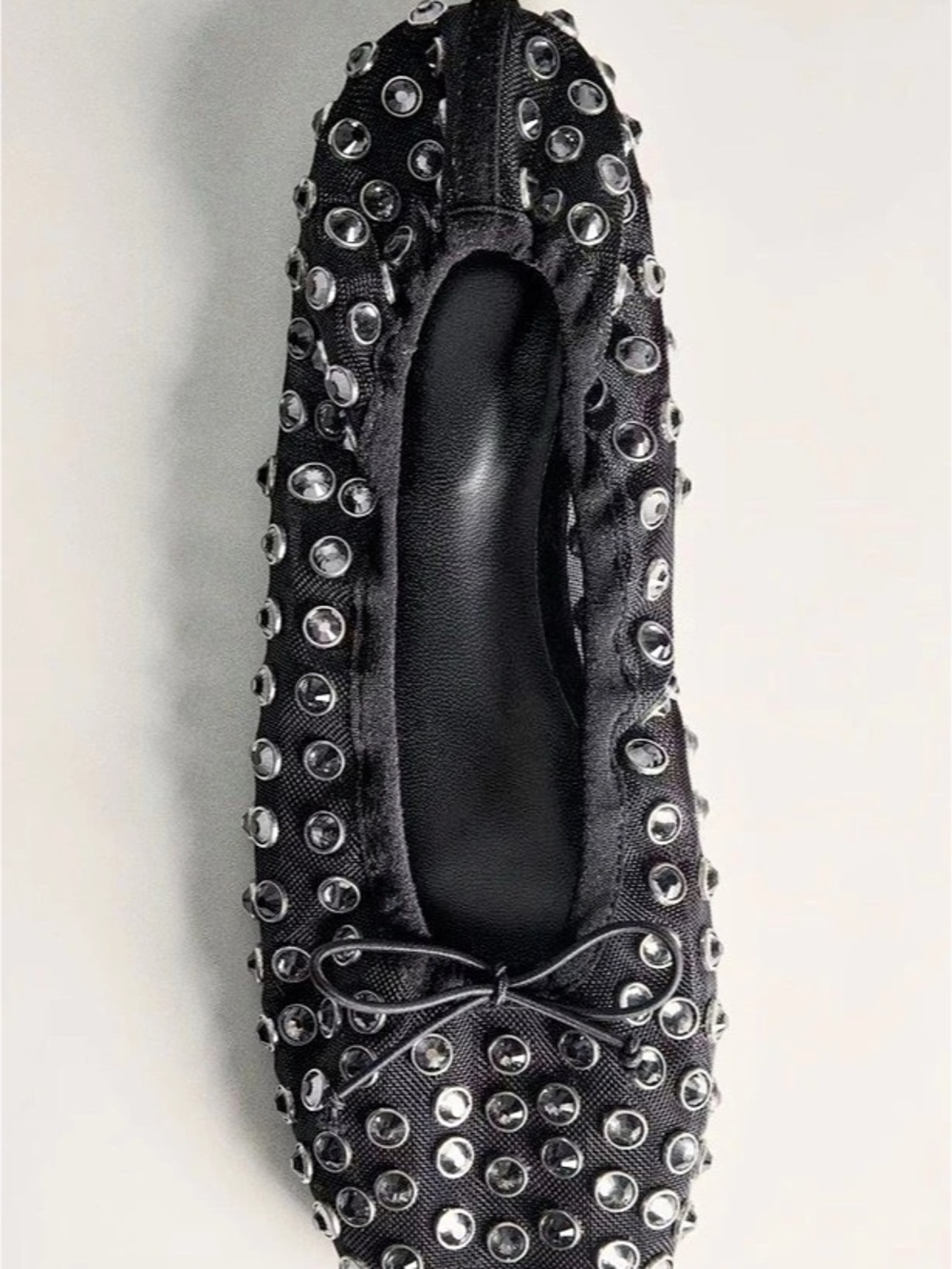 Mango Rhinestone mesh ballet flat